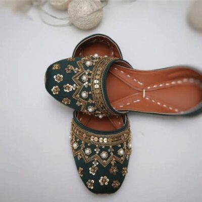 Nawabi Khussa - Bottle Green Suede