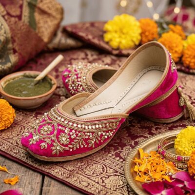 Bridal Khussa - Pink Mehndi Special